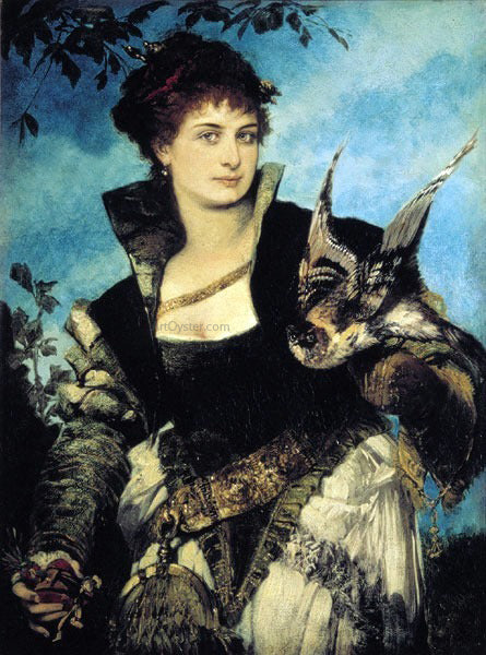  Hans Makart Die Falknerin - Canvas Print