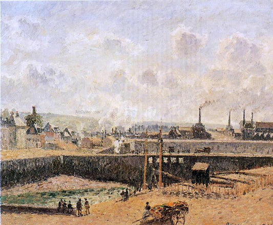  Camille Pissarro Dieppe, Dunquesne Basin, Low Tide, Sun, Morning - Canvas Print