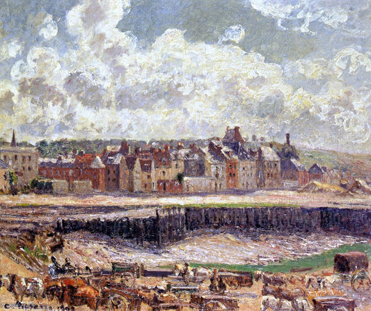  Camille Pissarro Dieppe, Dunquesne Basin, Sunlight Effect, Morning, Low Tide - Canvas Print