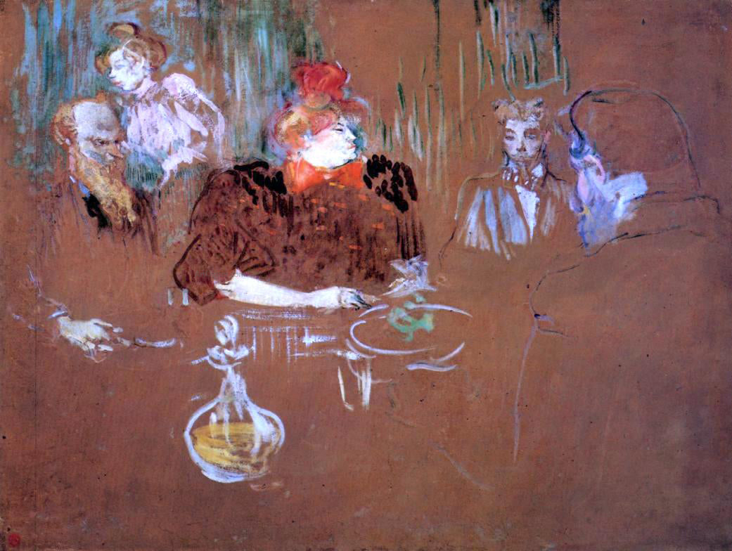  Henri De Toulouse-Lautrec Dinner at the House of M. and Mme. Nathanson - Canvas Print