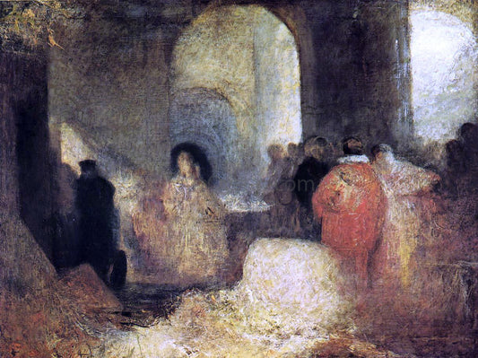  Joseph William Turner Dinner in a Great Room with Figures in Costume - Canvas Print