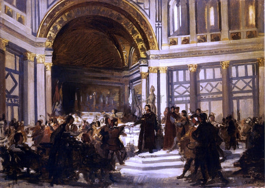  Antonio Puccinelli Dino Compagnoni in Mediatore della Pace tra Guelfi e Ghibellini - Canvas Print