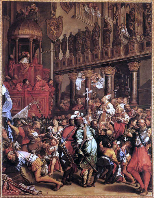  Jean LeClerc Doge Enrico Dandolo Recruiting for the Crusade - Canvas Print