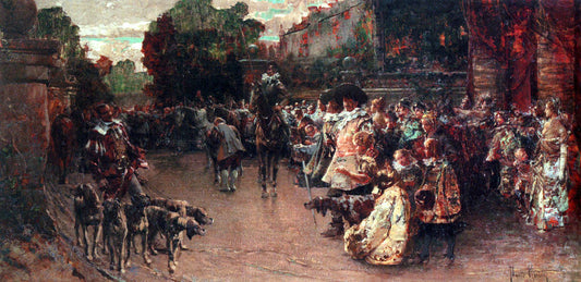  David Eugene Girin Don Quichote Amidst An Elegant Company On A Terrace - Canvas Print