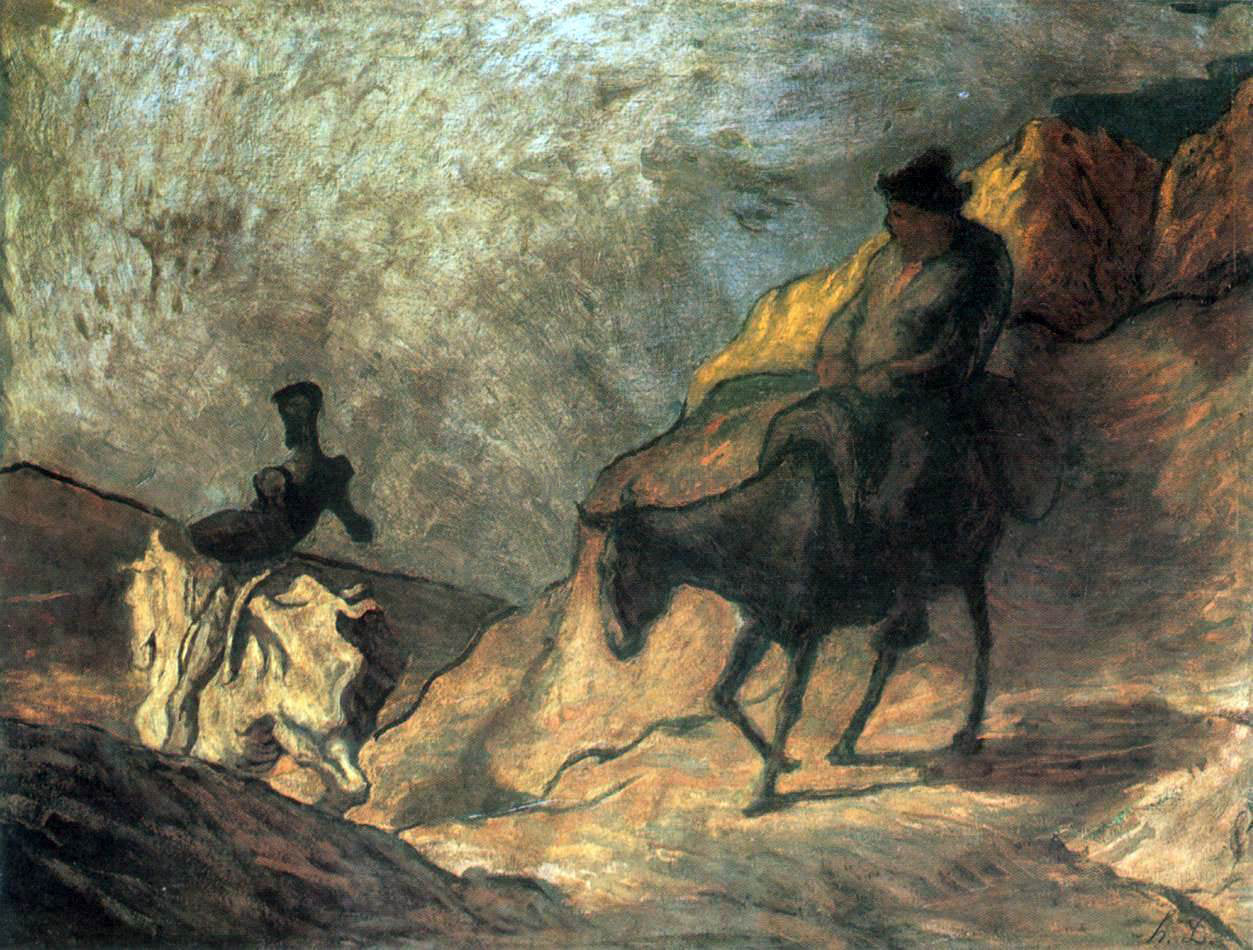  Honore Daumier Don Quixote and Sancho Panza - Canvas Print