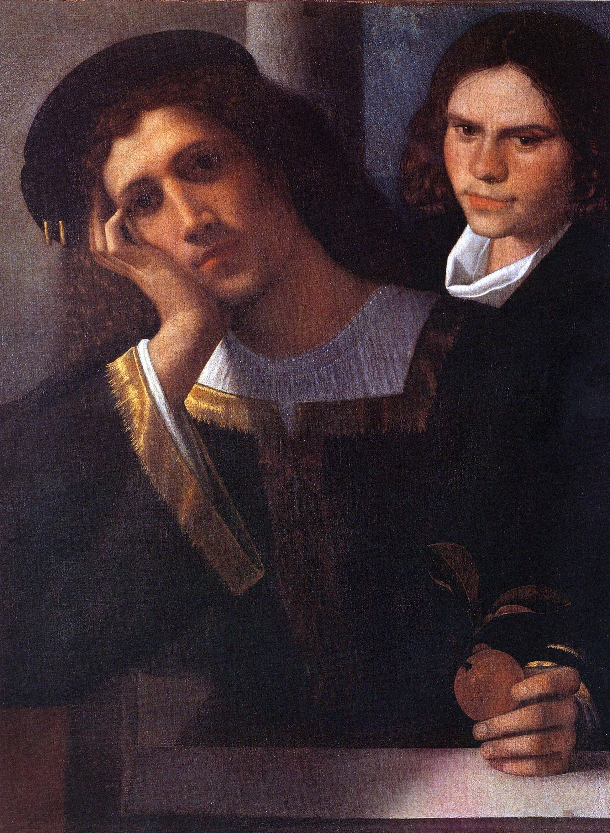  Giorgione Double Portrait (attributed to Giorgione) - Canvas Print