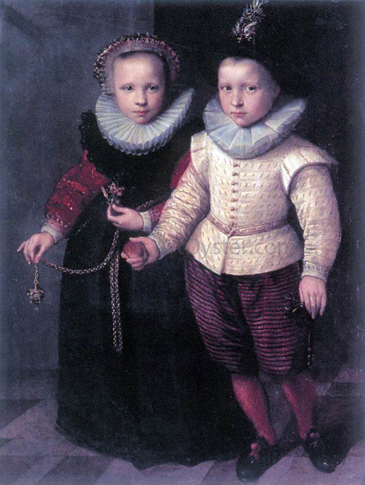  Cornelis Ketel Double Portrait of a Brother and Sister - Canvas Print