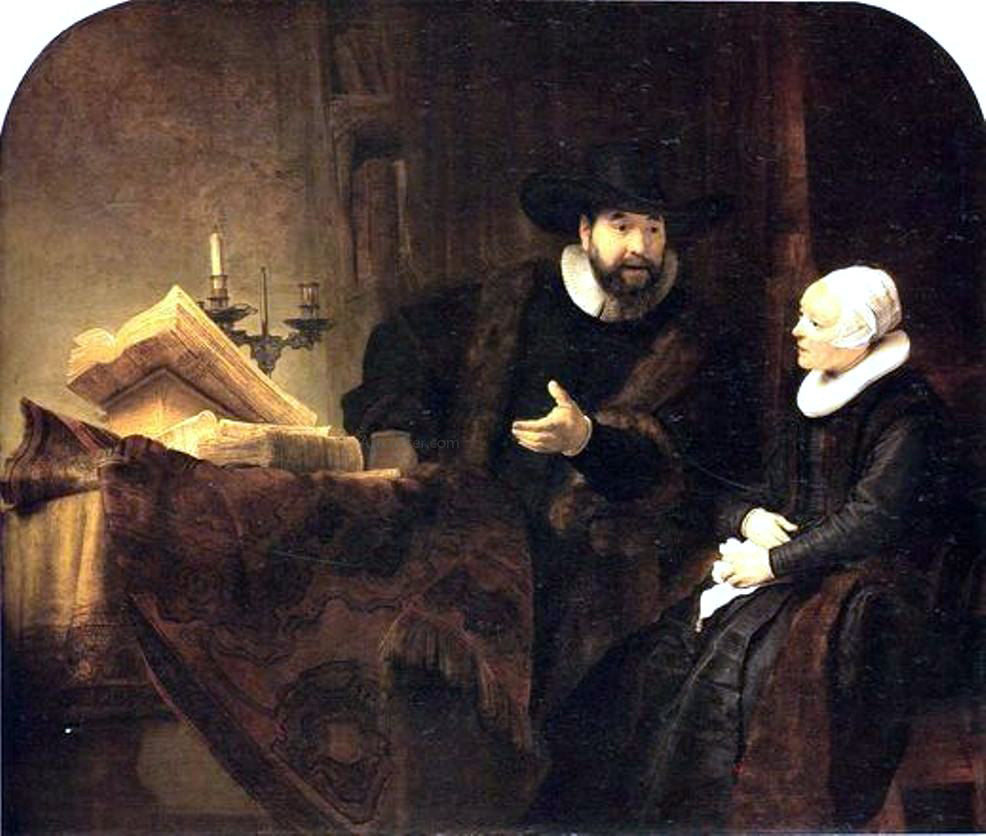  Rembrandt Van Rijn Double Portrait of Cornelisz Claesz Anslo and his Wife Aeltje Gerritsdr Schouten - Canvas Print