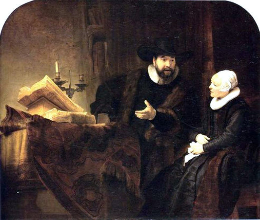  Rembrandt Van Rijn Double Portrait of Cornelisz Claesz Anslo and his Wife Aeltje Gerritsdr Schouten - Canvas Print