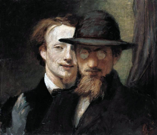  Hans Von Marees Double Portrait of Marees and Lenbach - Canvas Print