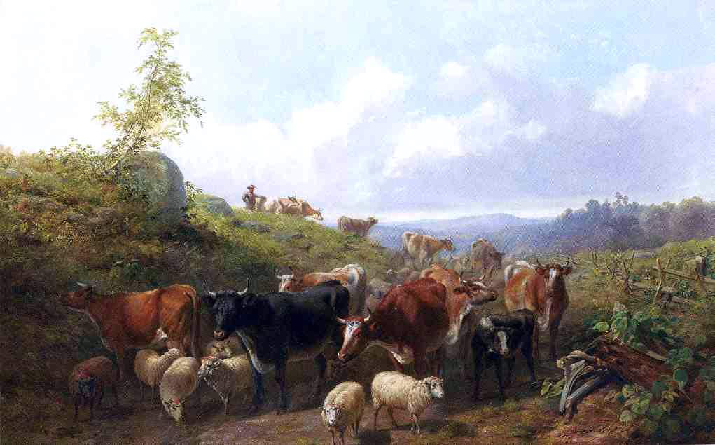  Arthur Fitzwilliam Tait Down the Road in Franklin County New York - Canvas Print