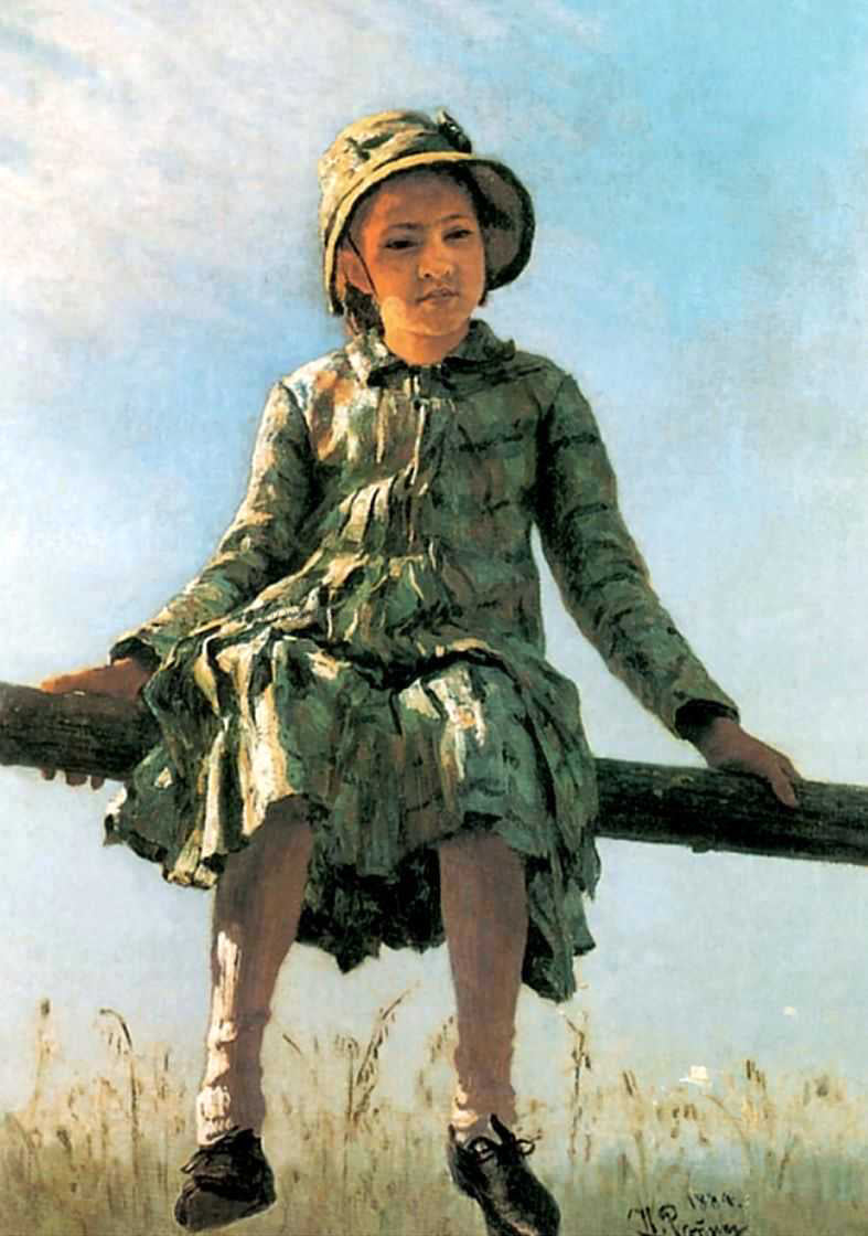  Ilia Efimovich Repin Dragon-Fly. Portrait of Vera Repina, the Artist's Daughter - Canvas Print