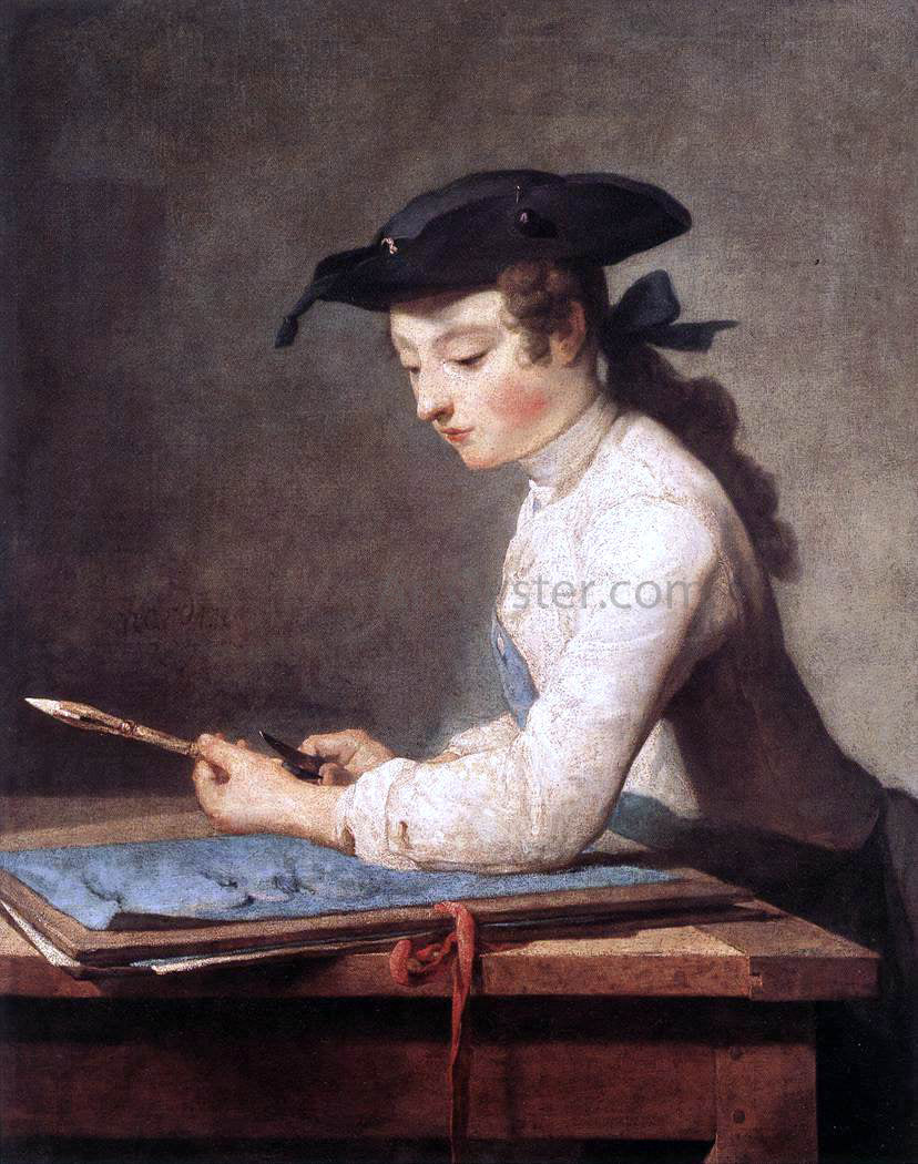  Jean-Baptiste-Simeon Chardin Draughtsman - Canvas Print