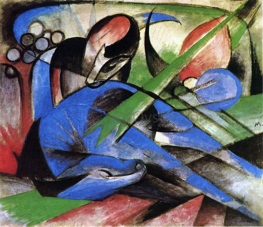  Franz Marc Dreaming Horses - Canvas Print