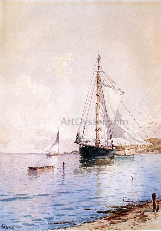  Alfred Thompson Bricher Drying the Main at Anchor - Canvas Print