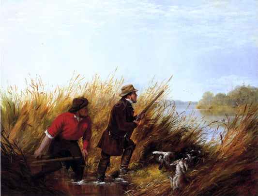  Arthur Fitzwilliam Tait Duck Shooting: A Good Shot - Canvas Print