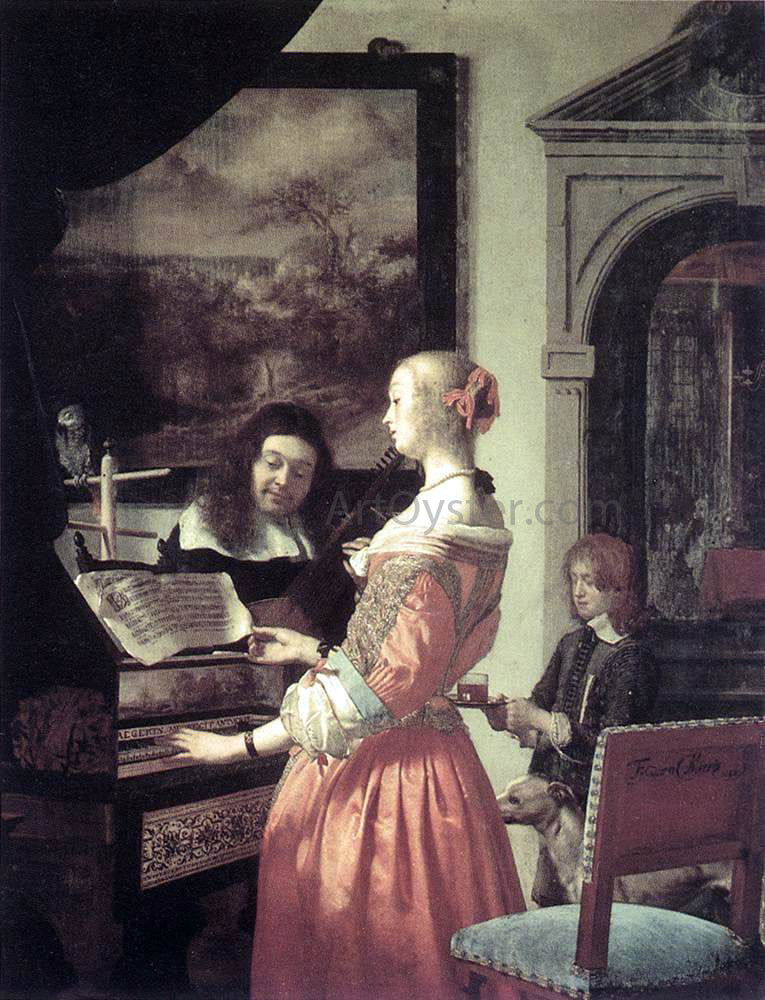  The Elder Frans Van  Mieris Duet - Canvas Print