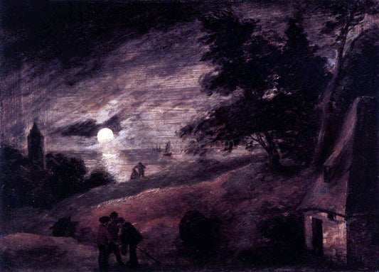  Adriaen Brouwer Dune Landscape by Moonlight - Canvas Print