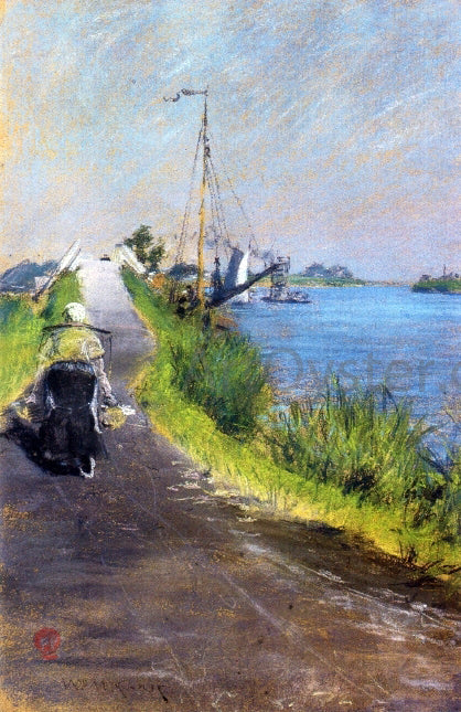  William Merritt Chase Dutch Canal (also known as Canal Path Holland) - Canvas Print
