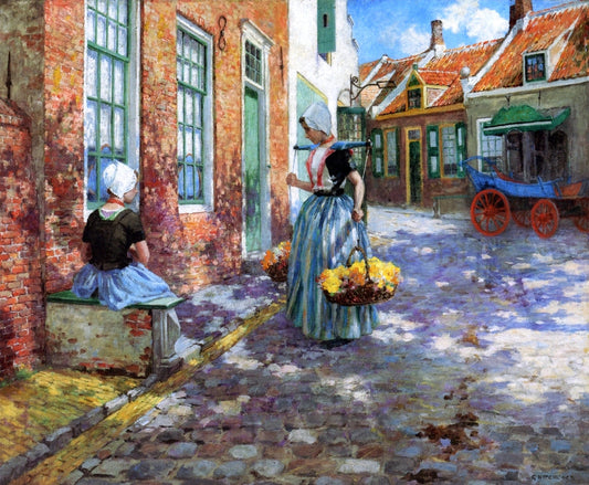  George Hitchcock A Dutch Flower Girl - Canvas Print