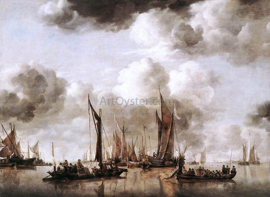  Jan Van de Capelle Dutch Yacht Firing a Salvo - Canvas Print