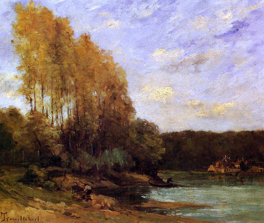  Paul Desire Trouillebert Early Autumn on a Lake - Canvas Print