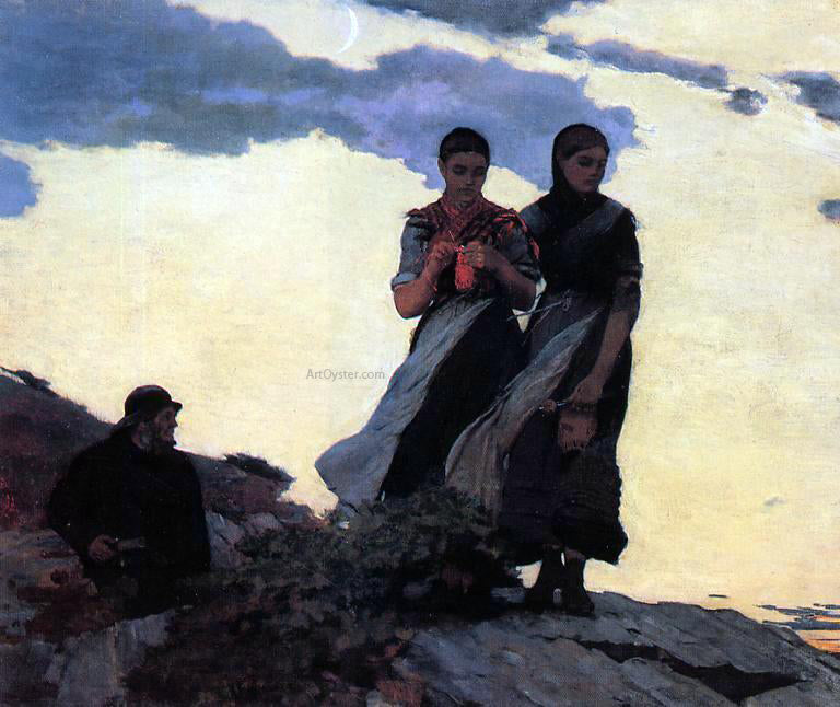  Winslow Homer Early Evening (also known as Sailors Take Warning) - Canvas Print