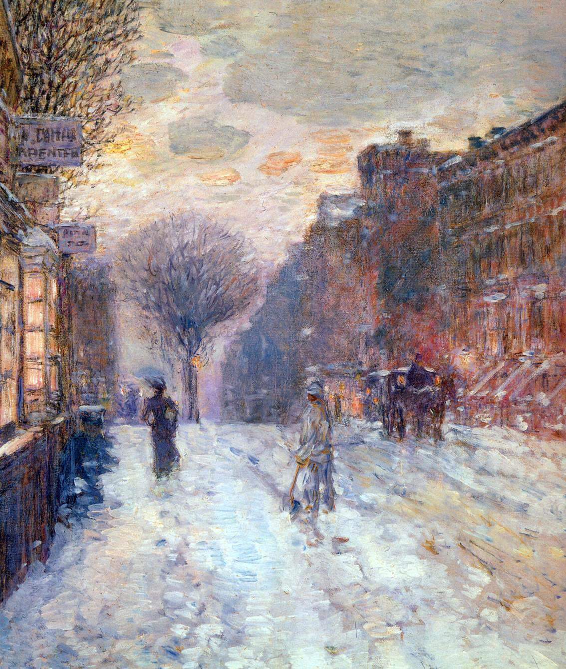  Frederick Childe Hassam Early Evening, After Snowfall - Canvas Print