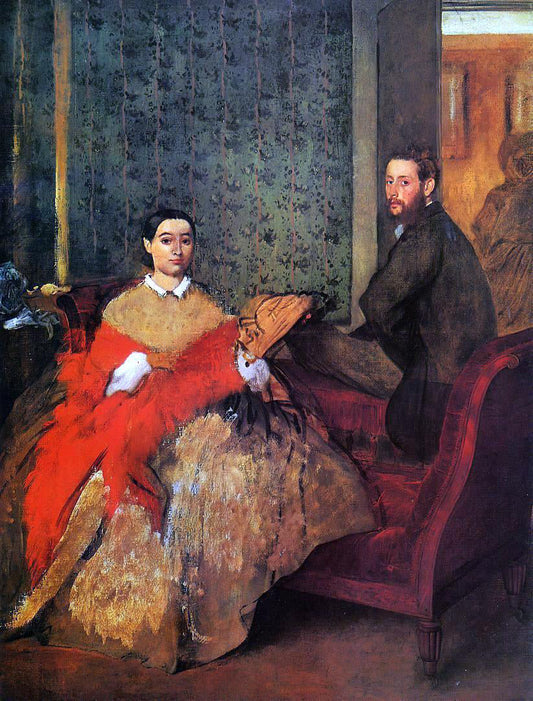  Edgar Degas Edmondo and Therese Morbilli - Canvas Print