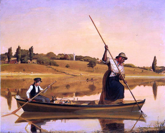  William Sidney Mount Eel Spearing at Setauket (also known as Recolections of Early Days - "Fishing Along Shore") - Canvas Print
