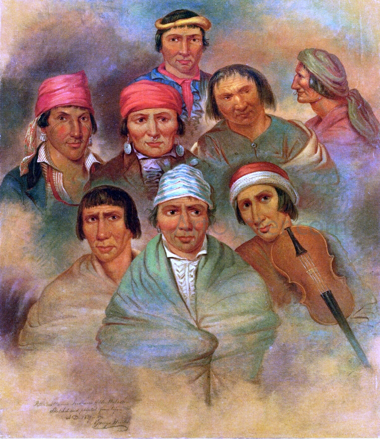  George Winter Eight Potawatomi Natives - Canvas Print