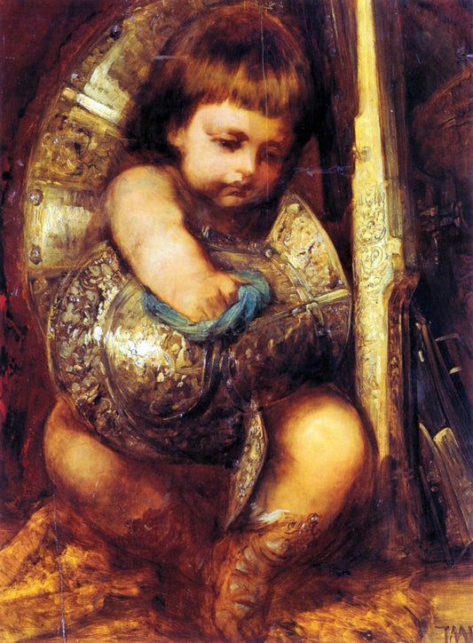  Hans Makart Ein Putto Reinigt die Waffen des Mars - Canvas Print