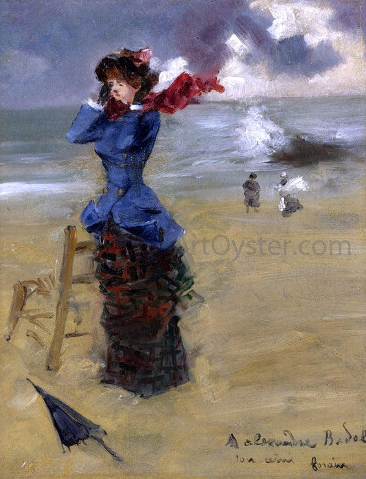  Jean-Louis Forain Elegant Woman on the Beach - Canvas Print