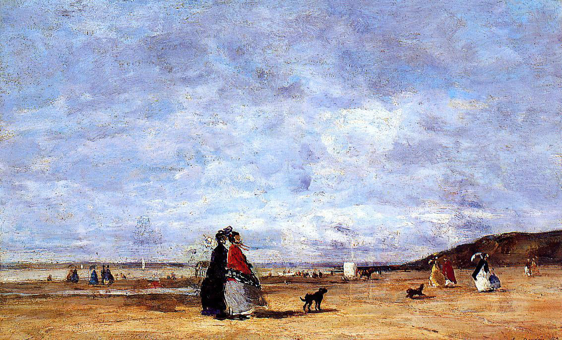  Eugene-Louis Boudin Elegant Women on the Beach - Canvas Print