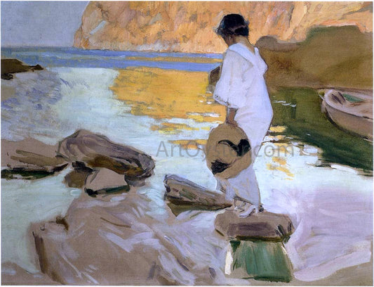  Joaquin Sorolla Y Bastida Elena in Cove, San Vicente at Majorca - Canvas Print