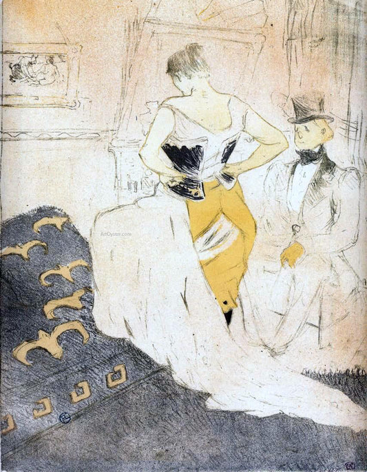  Henri De Toulouse-Lautrec Elles: Woman Fastening a Corset, Passing Conquest - Canvas Print