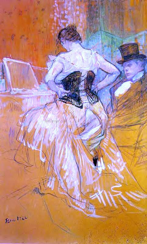  Henri De Toulouse-Lautrec Elles: Woman in a Corset - Canvas Print