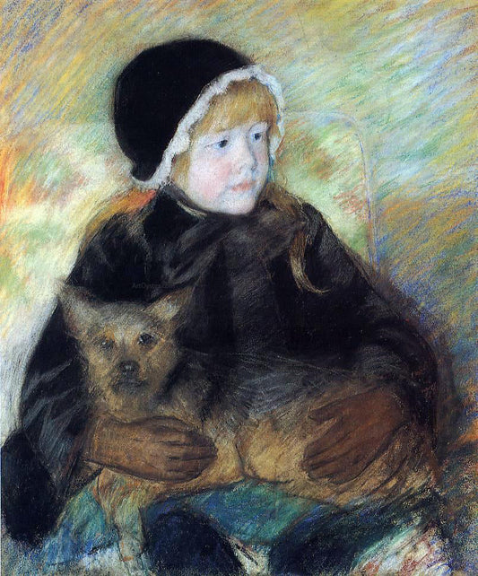  Mary Cassatt Elsie Cassatt Holding a Big Dog - Canvas Print