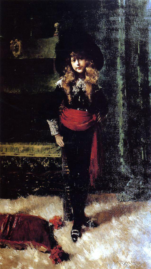  William Merritt Chase Elsie Leslie Lyde as Little Lord Fauntleroy - Canvas Print