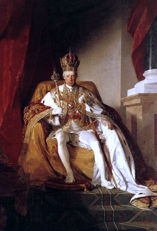  Friedrich Von Amerling Emperor Franz I of Austria in his Coronation Robes - Canvas Print