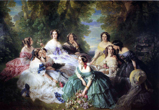  Franz Xavier Winterhalter Empress Eugenie Surrounded by her Ladies in Waiting - Canvas Print