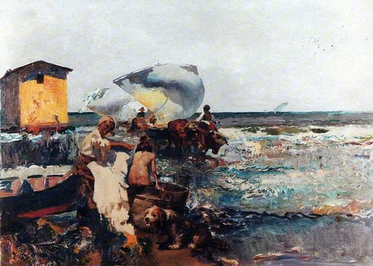  Jose Navarro Llorens En el Puerto - Canvas Print