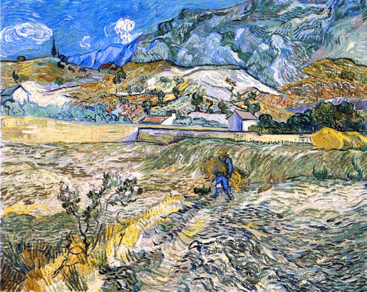  Vincent Van Gogh Enclosed Field with Peasant (also known as Landscape at Saint-Remy) - Canvas Print