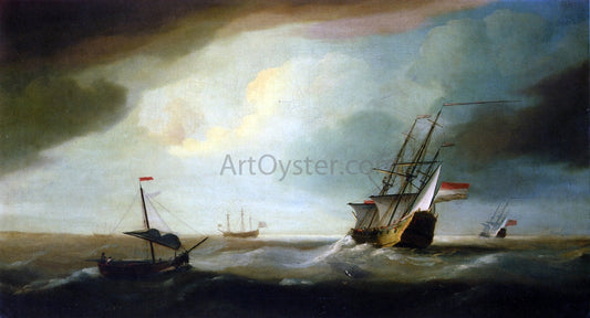  Thomas Allen English and Dutch Men of War in a Swell - Canvas Print