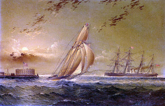  James E Buttersworth English Steamer off Staten Island - Canvas Print