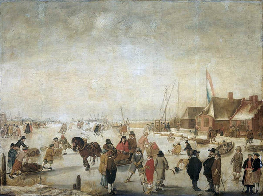  Barend Avercamp Enjoying the Ice - Canvas Print