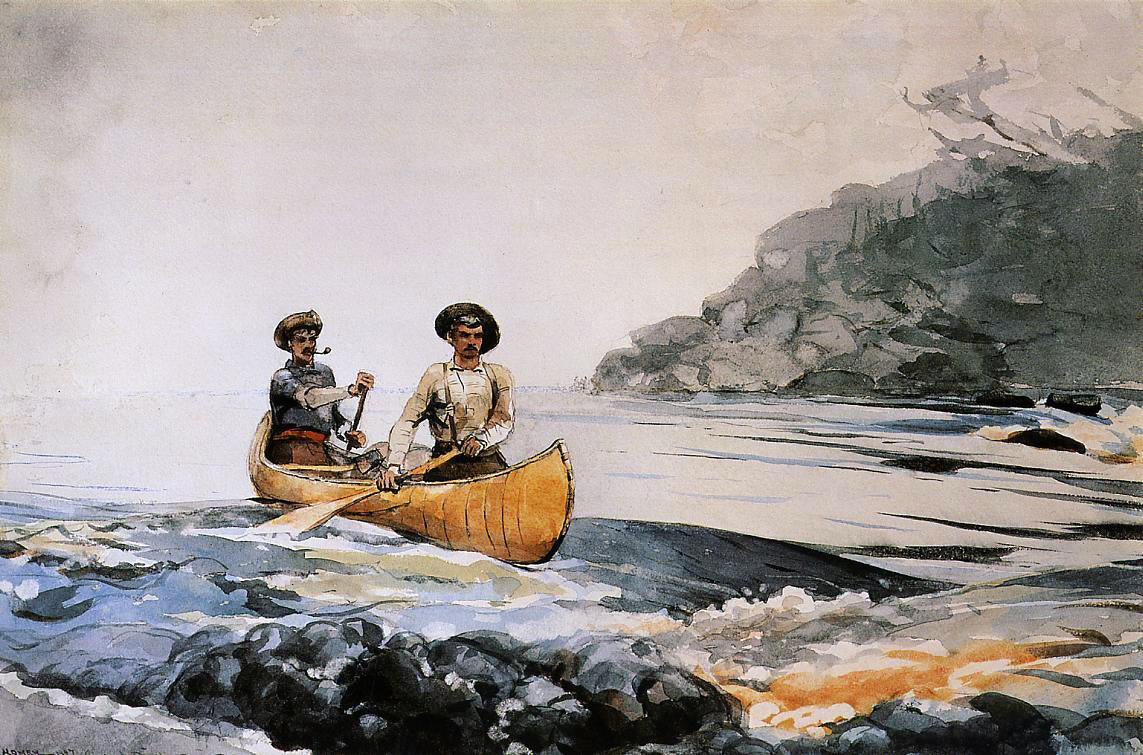  Winslow Homer Entering the First Rapid - Canvas Print