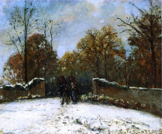  Camille Pissarro Entering the Forest of Marly (Snow Effect) - Canvas Print