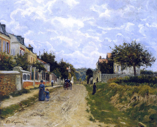  Victor Vignon Entrance to a Village - Canvas Print