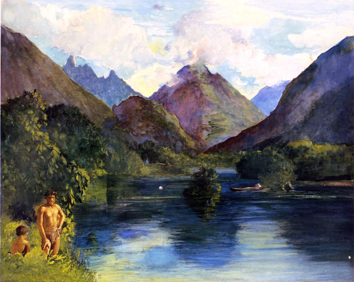  John La Farge Entrance to Tautira River, Tahiti - Canvas Print